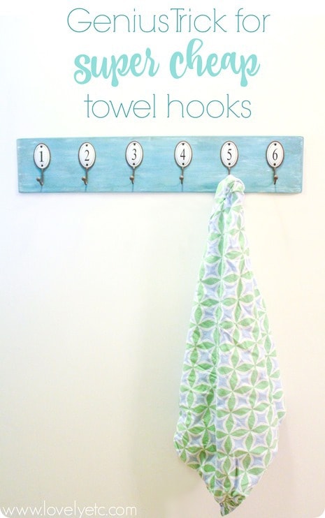 genius trick for super cheap towel hooks