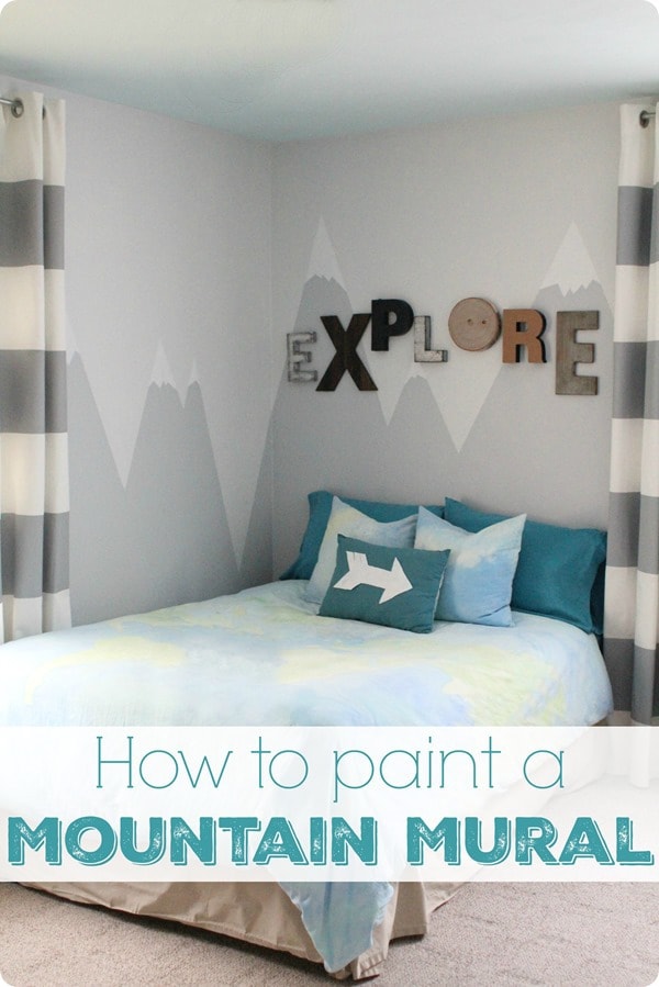 how to paint a mountain mural