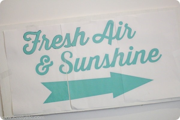 using a pencil transfer to make a painted sign