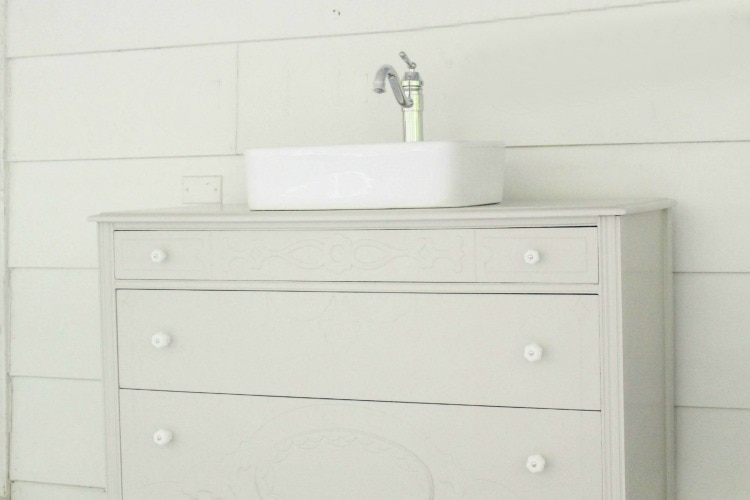 How To Make A Dresser Into Bathroom Vanity The Nitty Gritty Lovely Etc - How To Make A Bathroom Sink From Dresser