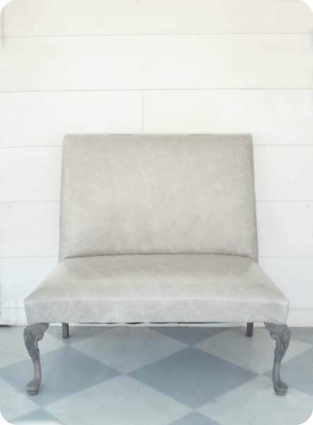 reupholstered leather settee 