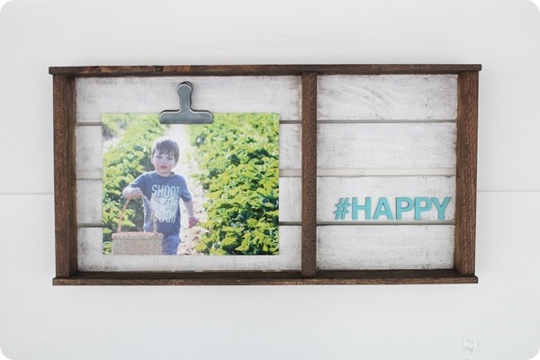 simple plank photo display