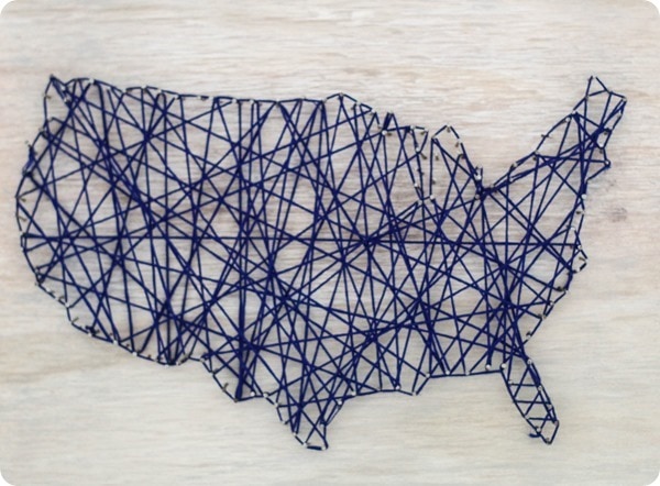 United states map string art