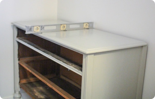 leveling an old dresser