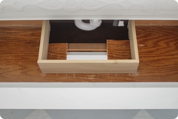 how to fix dresser drawers to make a bathroom vanity