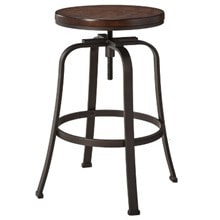 adjustable wood and metal bar stool