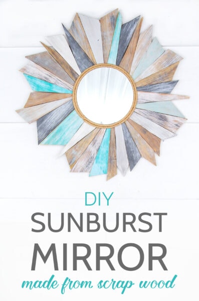 diy sunburst mirror made from scrap wood