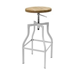 white metal industrial bar stool