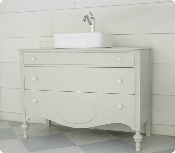 vintage dresser bathroom vanity with vessel sink - D. Lawless Hardware