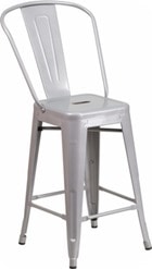 silver metal bar stool