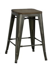 metal bar stool with wood seat