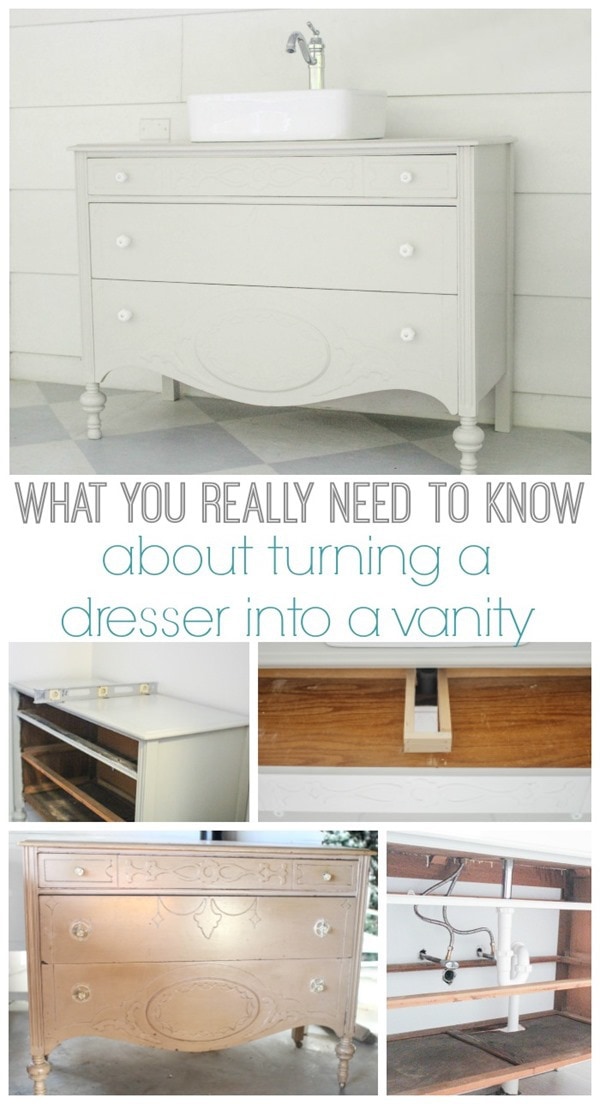 How To Make A Dresser Into A Bathroom Vanity The Nitty Gritty