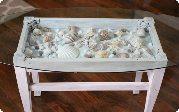 Seashell shadow box table