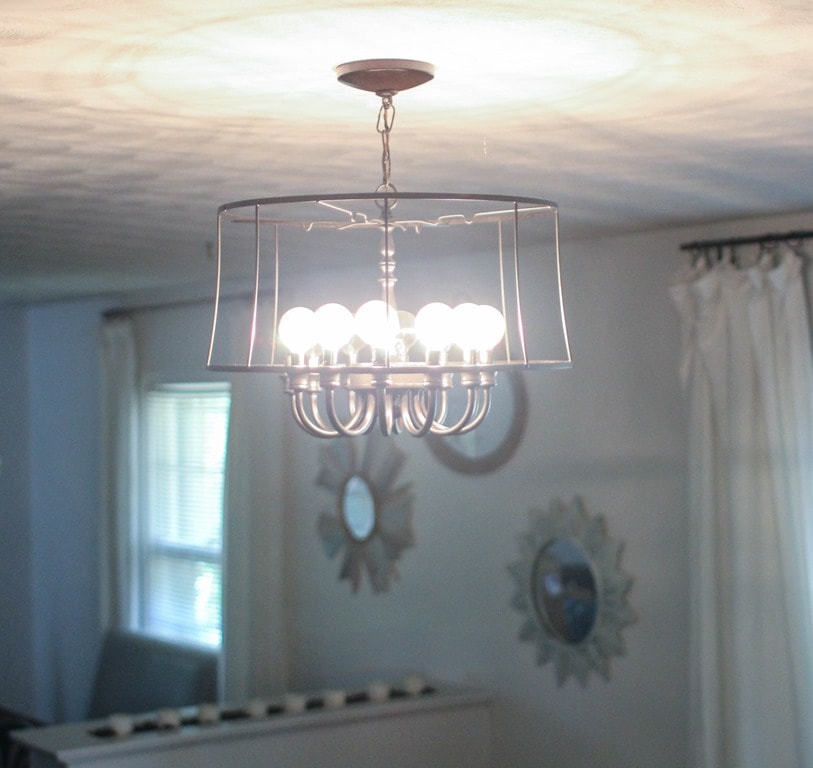 Diy Industrial Light An Upcycled Lighting Project Lovely Etc Updated Industrial Chandelier