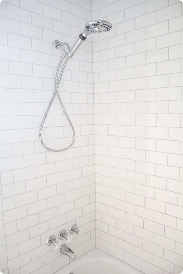 DIY subway tile shower. 