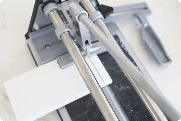 cutting tile with a tile cutter