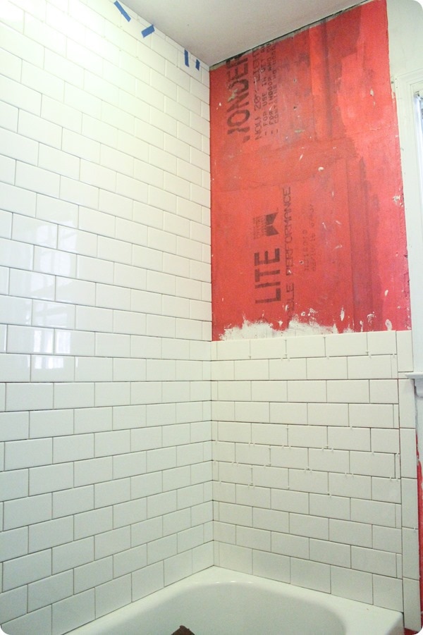 installing subway tile shower surround