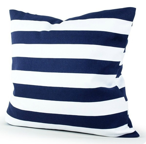navy and white stripe pillow