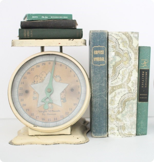 vintage scale with old books