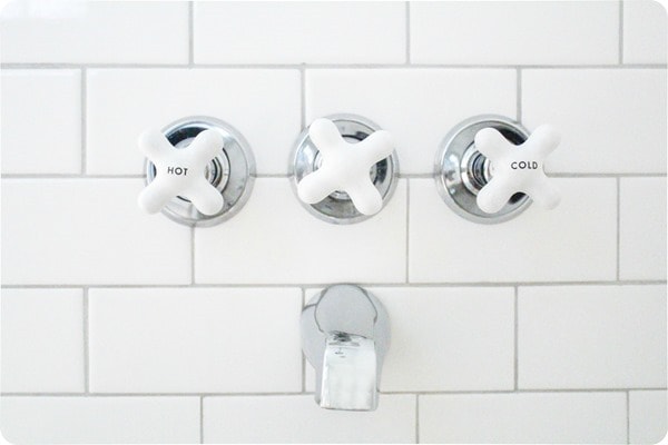 white hot and cold faucets