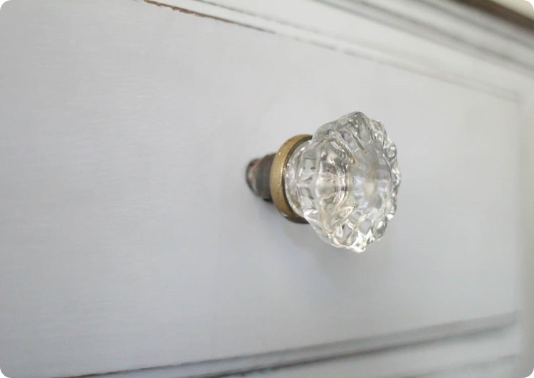 dresser with vintage doorknobs