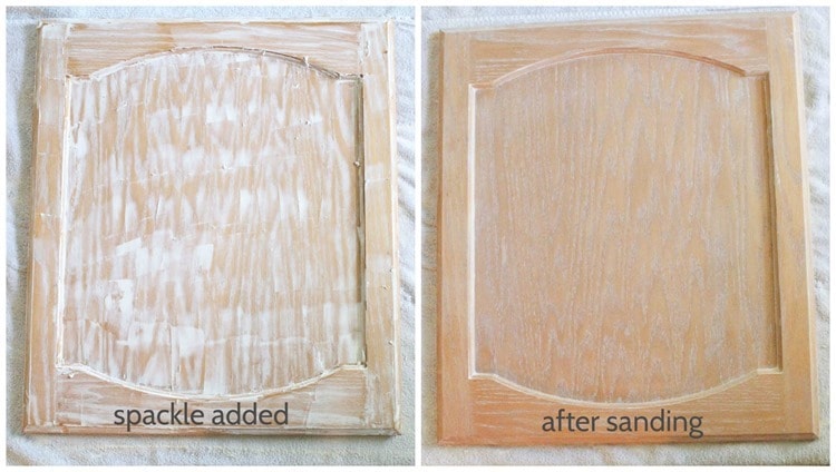 Using spackle to hide the wood grain in oak cabinets when painting Using spackle to hide the wood grain in oak cabinets when painting
