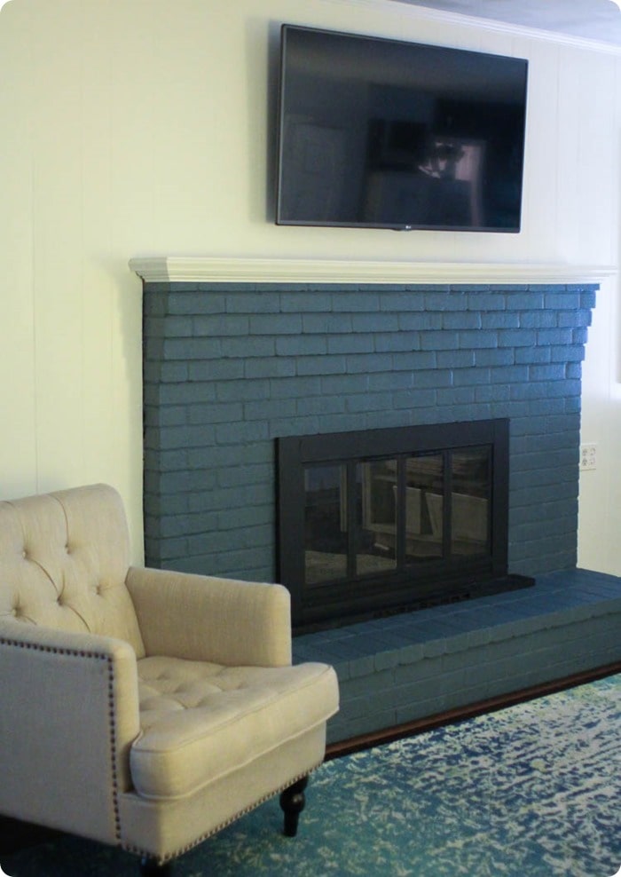 How To Paint A Brick Fireplace The Right Way Lovely Etc