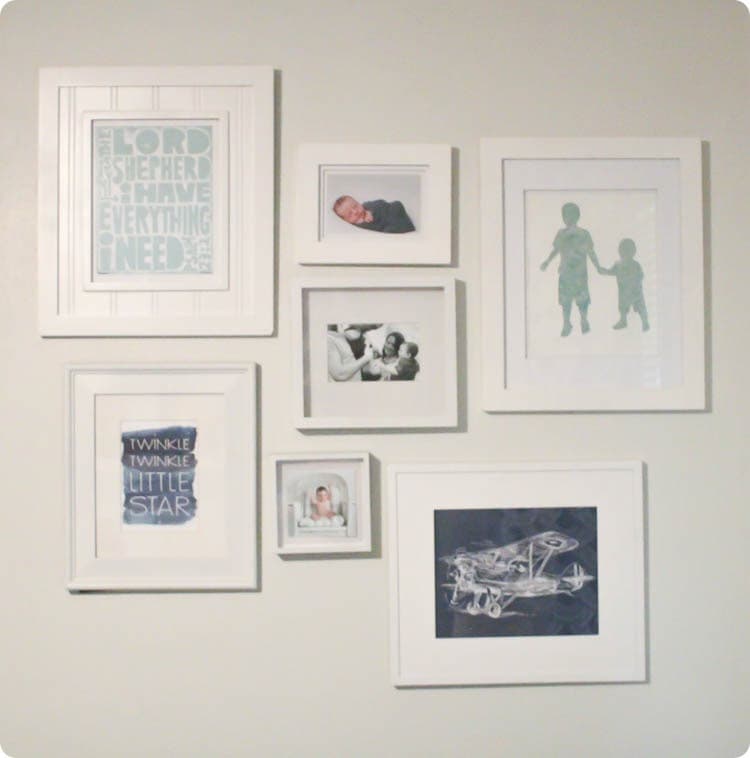 simple nursery gallery wall