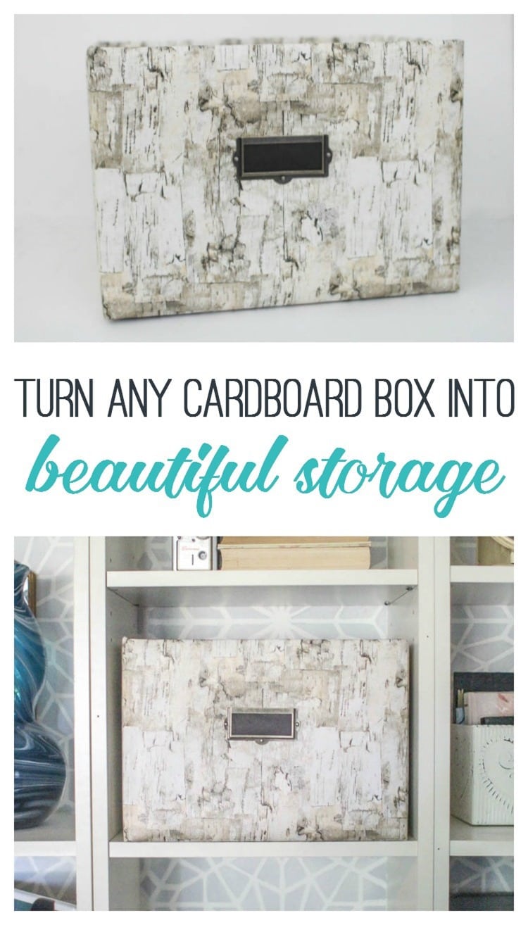 turn any cardboard box into beautiful storage