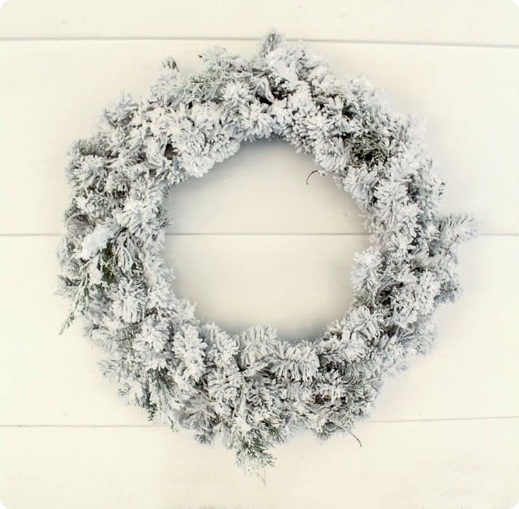 diy flocked wreath.