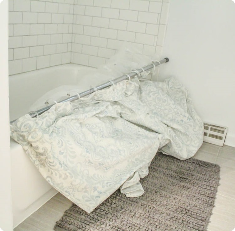 Shower Curtain From Falling Down, How To Attach Shower Curtain Rod Tile