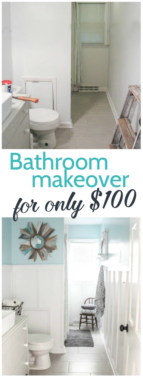 bathroom makeover for only one hundred dollars