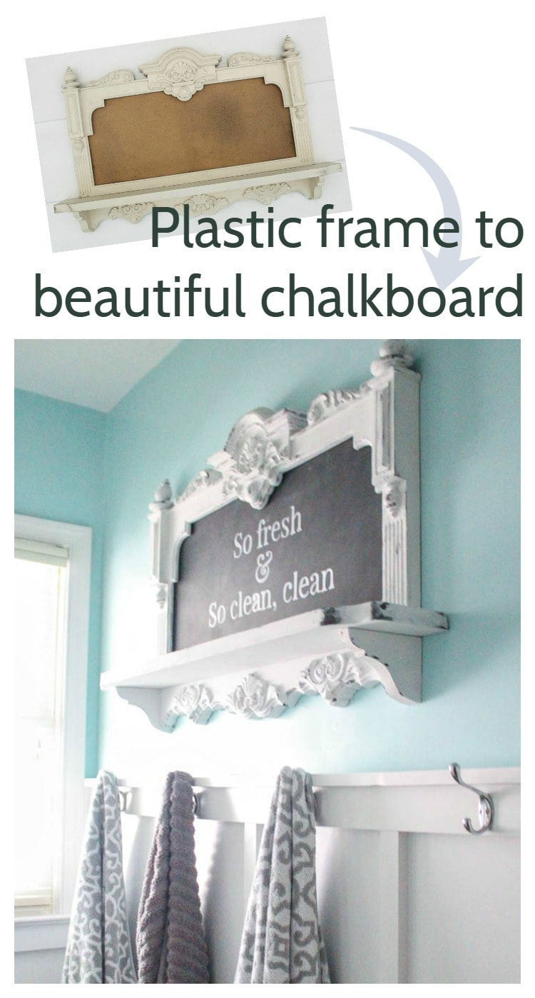 plastic frame to beautiful chalkboard