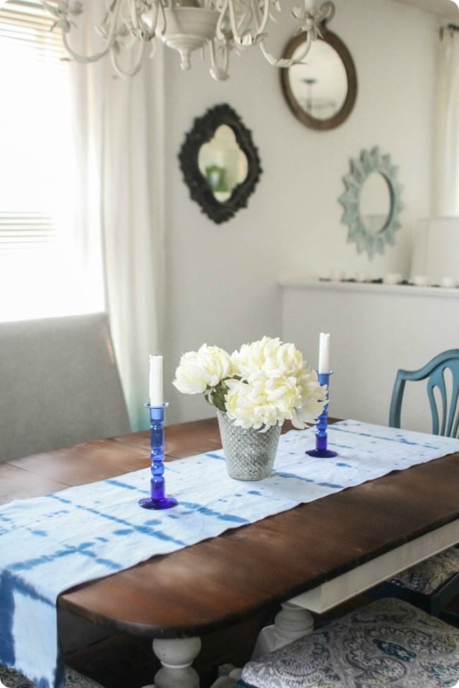 indigo table runner