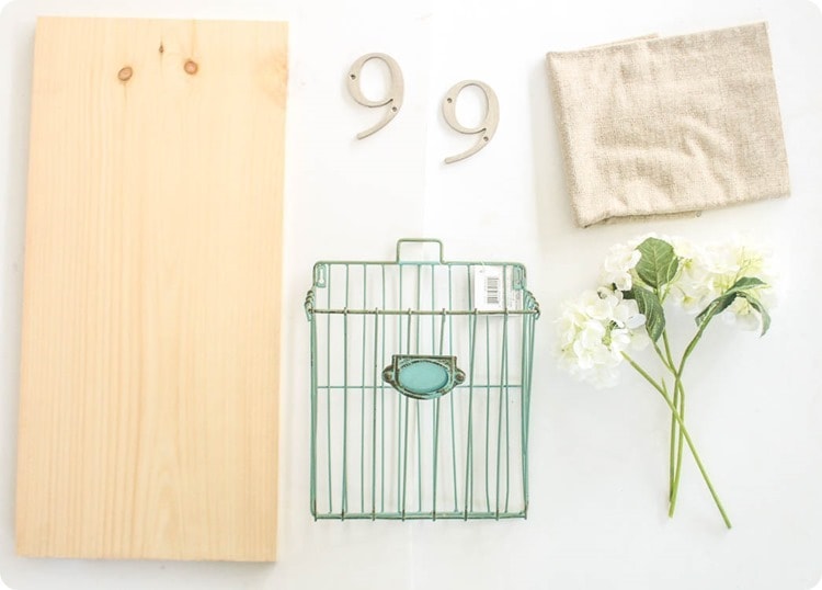 supplies for diy house number with flowers