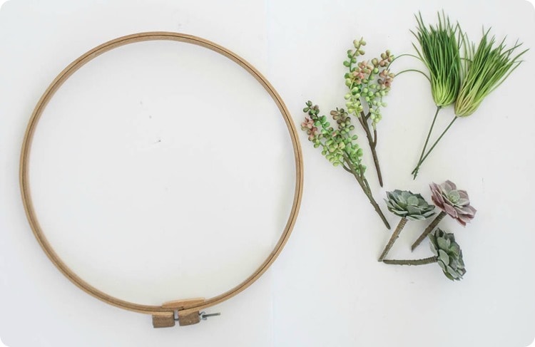 supplies for succulent wreath