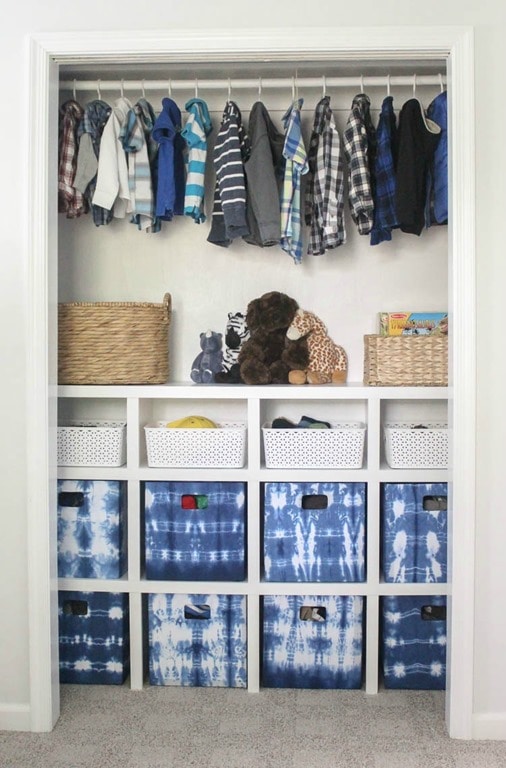 DIY Closet Organizer with Shelves and Drawers