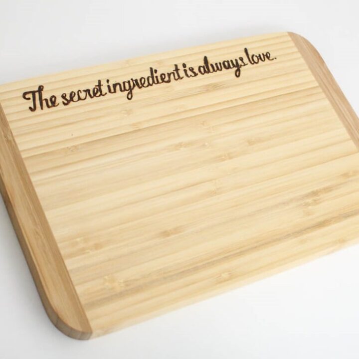 Personalised Engraved Cheese Chopping Board with Childrens Drawing Grandmas Day