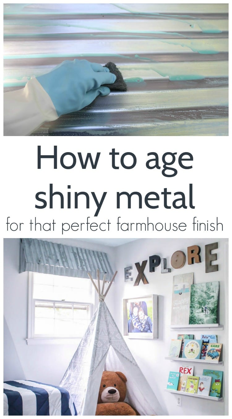how to age shiny metal roofing