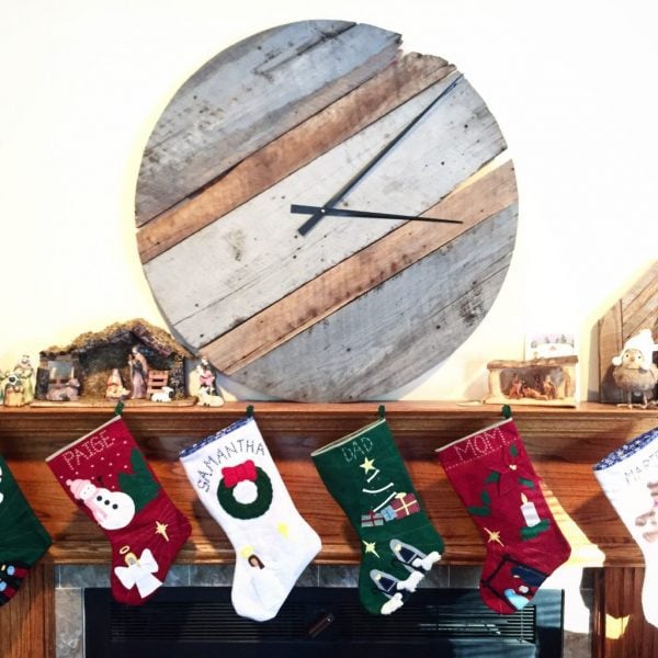 reclaimed barn wood clock