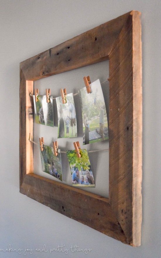 rustic photo display