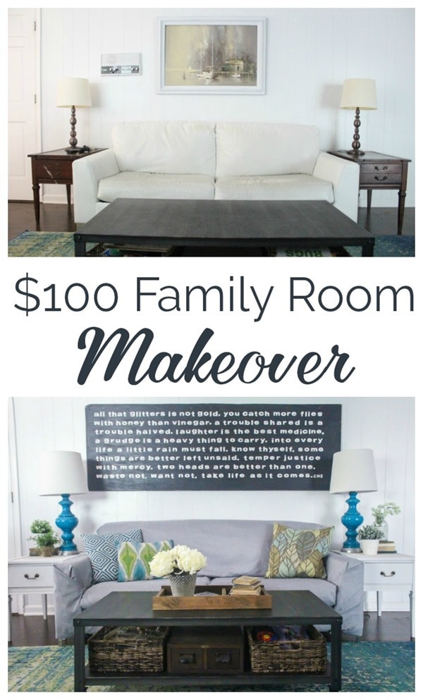 100 dollar family room makeover 