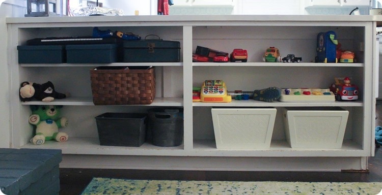 before of shelves with toys