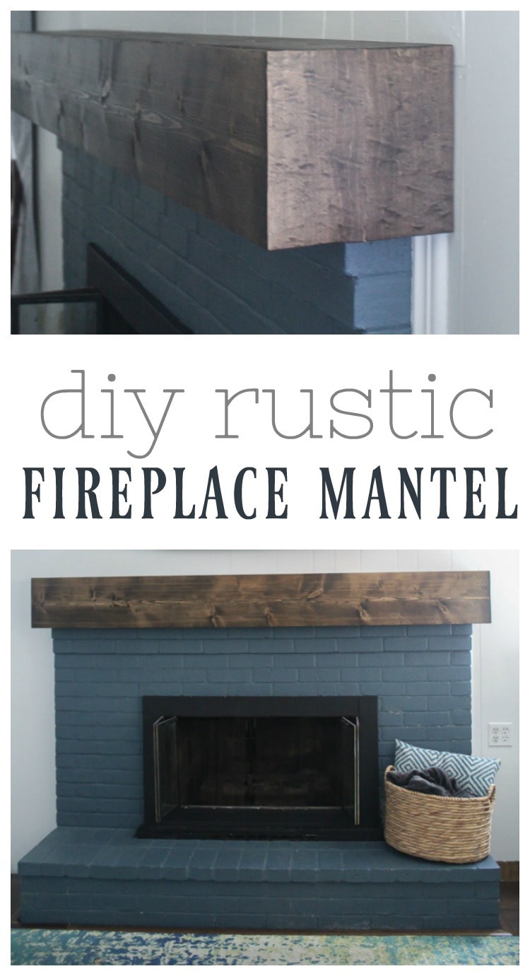 diy rustic fireplace mantel.