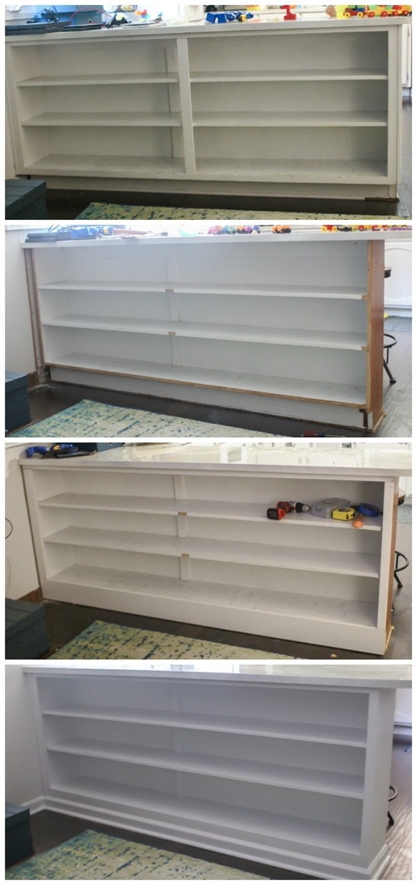 kitchen cabinets to built in shelves