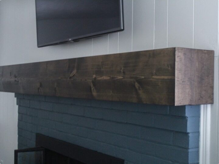Diy Rustic Fireplace Mantel The Cure, Stained Cedar Fireplace Mantel