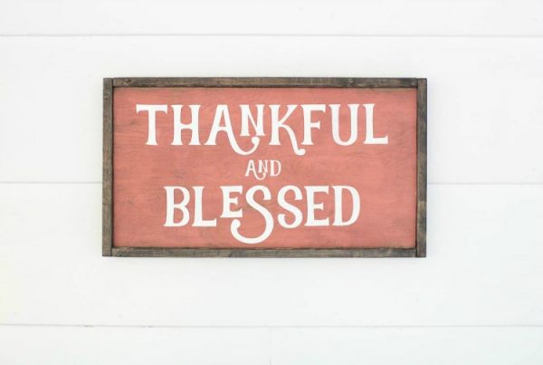 DIY Thankful and Blessed Sign with Free Cut File