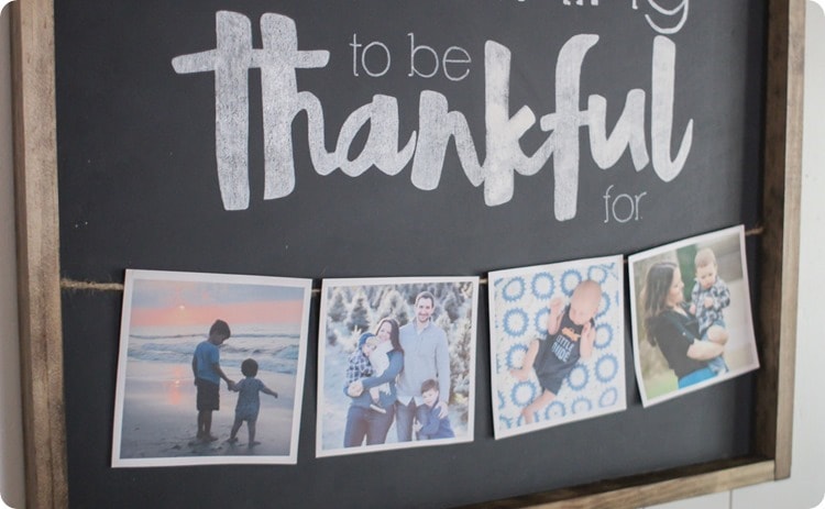 diy thankful photo board