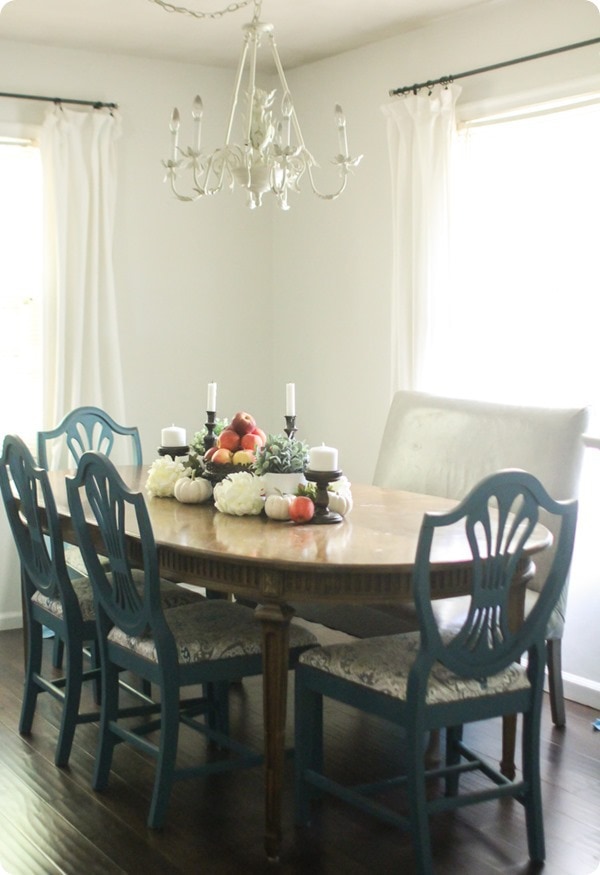 fall dining room decorating