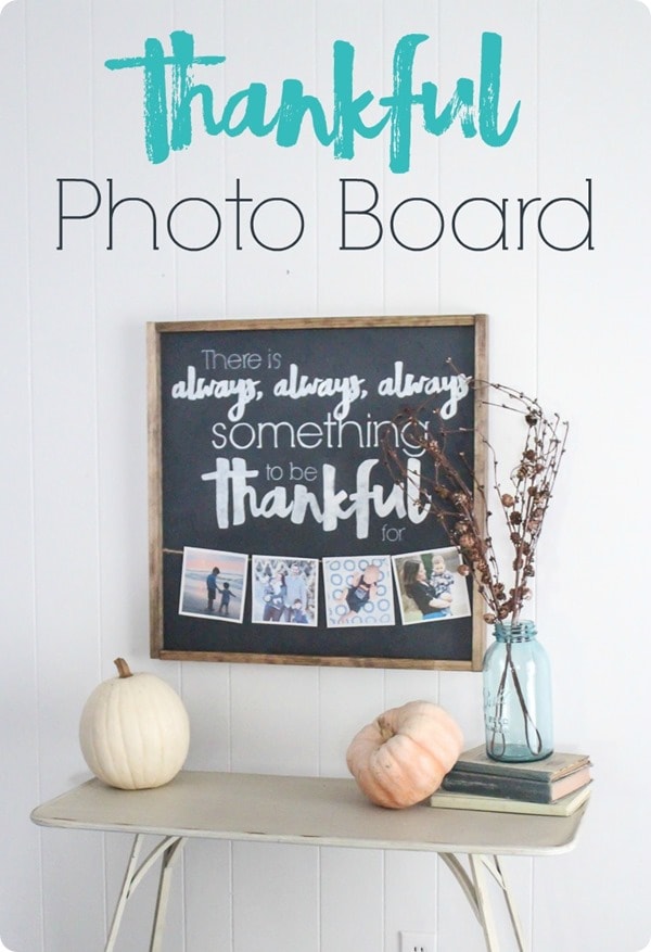 How to make a DIY thankful sign with photos. This thankful photo board is the perfect reminder that there is always something to be thankful for.